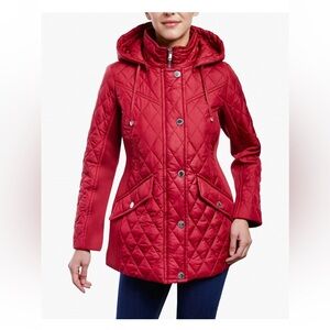 London Fog Zip Front Water Resistant Quilted Jacket
